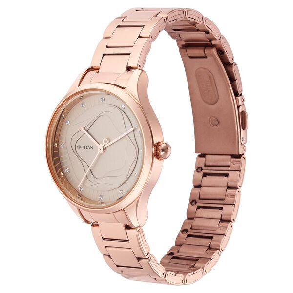 Titan Wander Brown Analog Stainless Steel Strap Watch for Women - image number 2