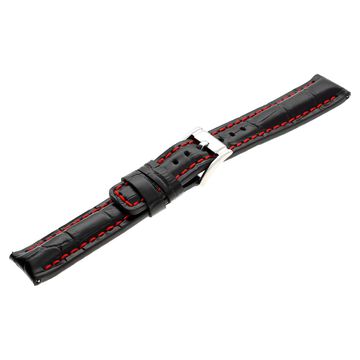20 mm Black Genuine Leather Straps for Men