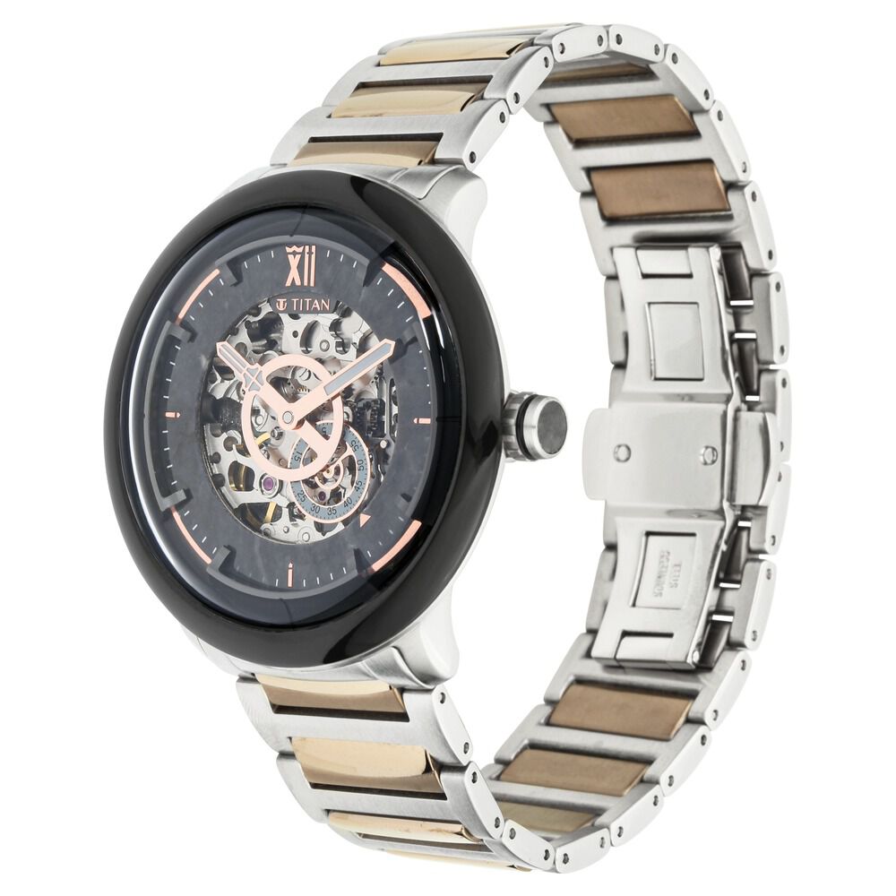 Titan Grandmaster Anthracite Dial Automatic Stainless Steel Strap watch for Men