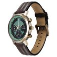 Fastrack Chrome K Quartz Multifunction Green Dial Brown Leather Strap Watch For Guys - image number 2