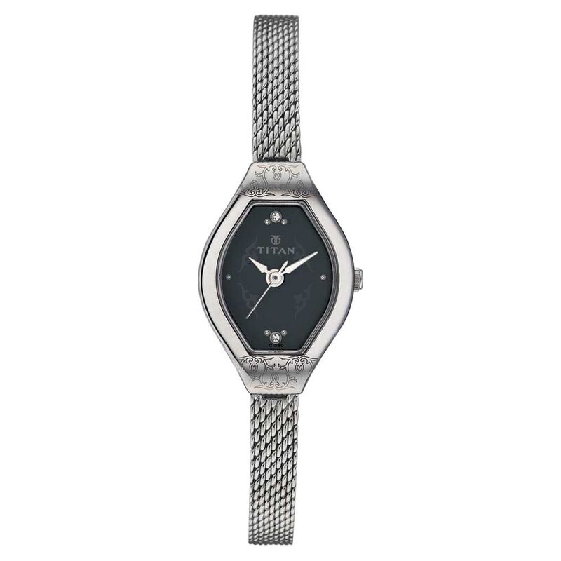 Titan Quartz Analog Black Dial Watch for Women