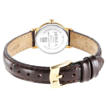 Titan Nebula Vintage 18k Gold Analog with Diamond Studded Indices Watch for Women