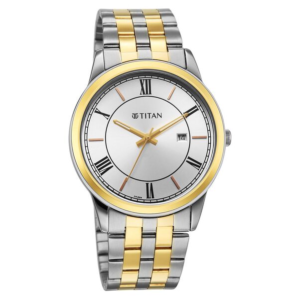 Titan Karishma Festive Analog with Silver Dial Dual Tone Stainless Steel Strap Watch for Men - image number 2