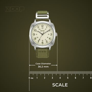 Zoop Metal Analog Watch with Olive Green Alpine Strap for Boys Girls Kids from House of Titan