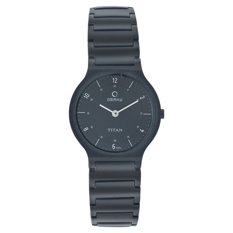 Titan Quartz Analog Black Dial Watch for Women