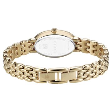 Titan Aura Quartz Analog Mother Of Pearl Dial Stainless Steel Strap Watch for Women