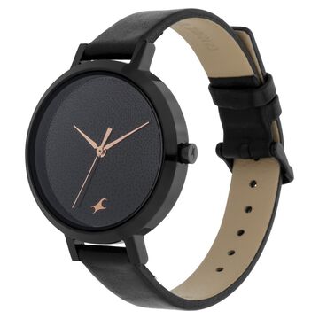 Fastrack Paint Me Quartz Analog Black Dial Leather Strap Watch for Girls