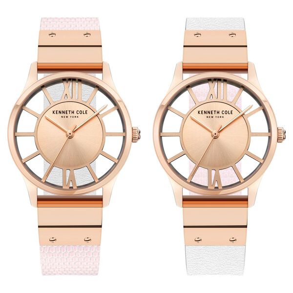Kenneth Cole Quartz Analog Rose Gold Dial Leather Strap Watch for Women - image number 2