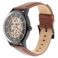 Titan Automatics Black Dial Tan Leather Strap Watch - image number 2