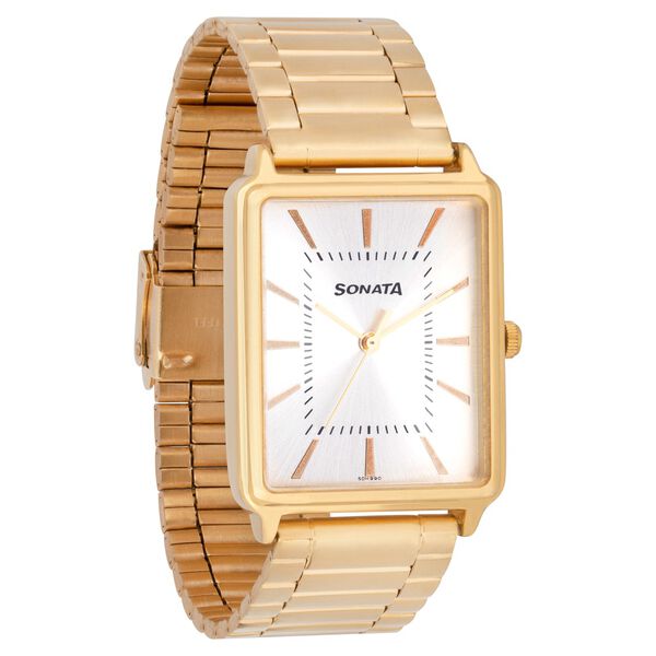 Sonata Quartz Analog Silver Dial Stainless Steel Strap Watch for Men - image number 1