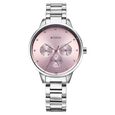 Titan Razzle Dazzle Quartz Analog with Day and Date Pink Dial Silver Stainless Steel Strap Watch For Women - image number 0