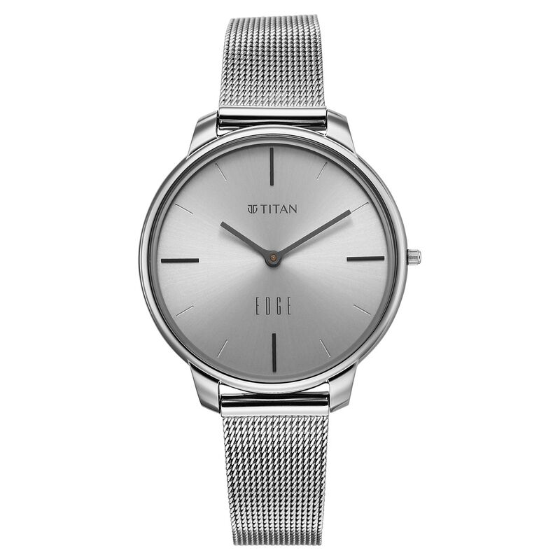 Edge Velora Quartz Analog Grey Dial Grey Metal Strap Watch For Women