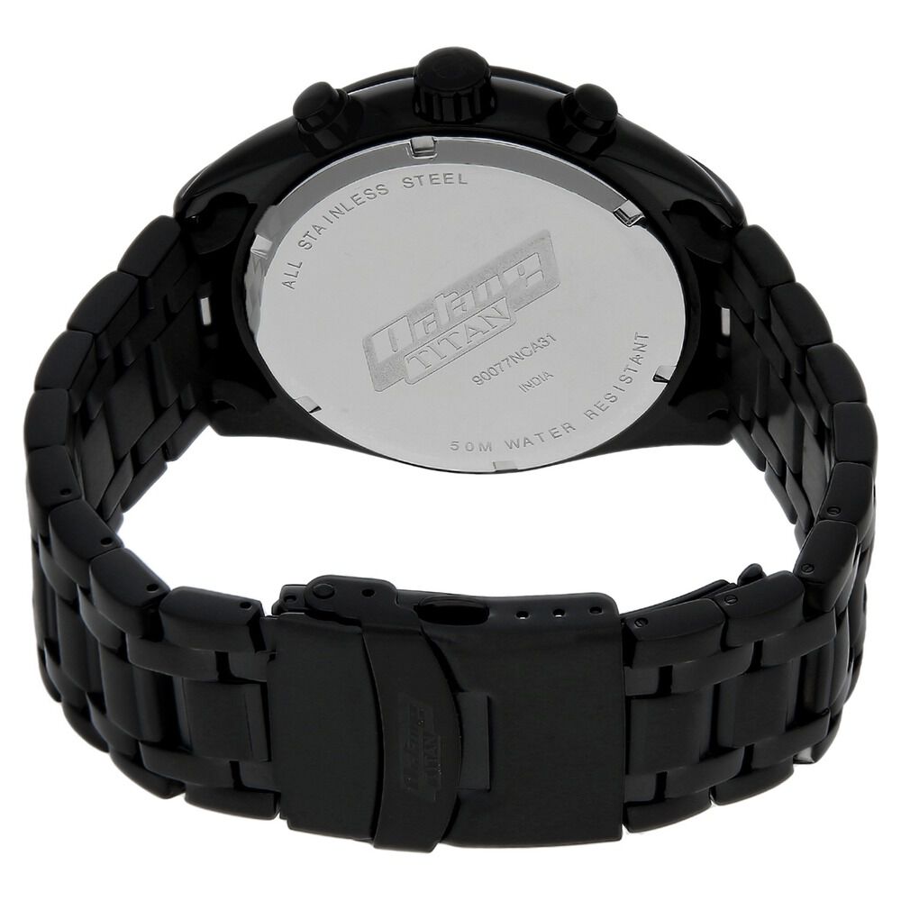 Buy Online Titan Quartz Chronograph Black Dial Stainless Steel