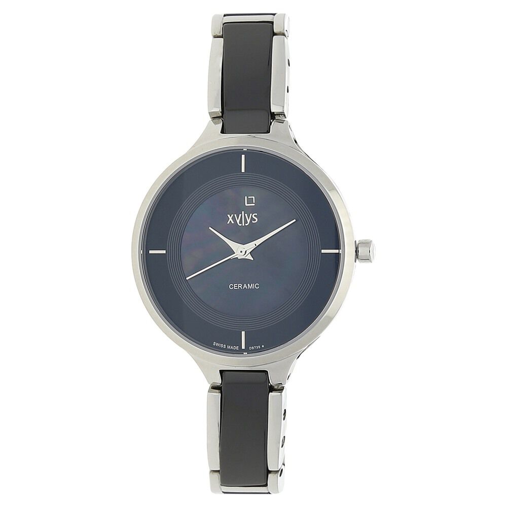 Buy Online Xylys Swiss Analog Two Toned Stainless Steel And Ceramic Strap Mother of Pearl Dial Watch For Women 9920sd01m p Titan