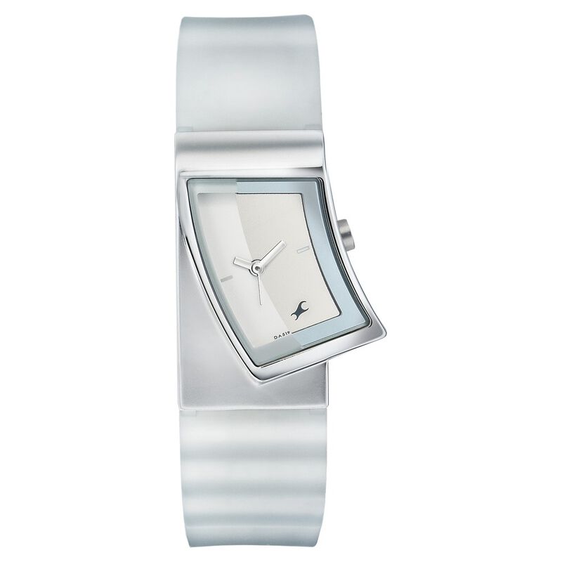 Fastrack Quartz Analog Silver Dial Plastic Strap Watch for Girls