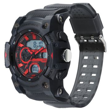 Fastrack StreetStyle Quartz Analog Digital Black Dial Black Polyether Strap Watch For Guys