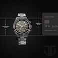 Titan Men's Metropolitan Luxe: Multifunction Mono black Dial with Two-Tone Stainless Steel Bracelet Watch - image number 2