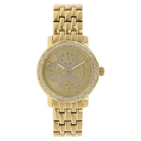 Titan Quartz Analog with Day and Date Champagne Dial Metal Strap Watch for Women - image number 0