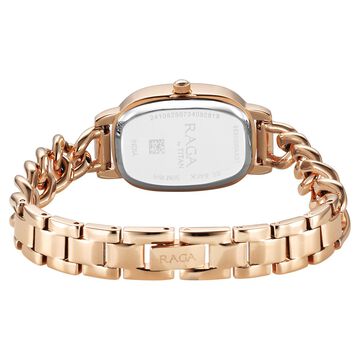 Titan Raga Showstopper Quartz Analog Rose Gold Dial Metal Strap Watch For Women
