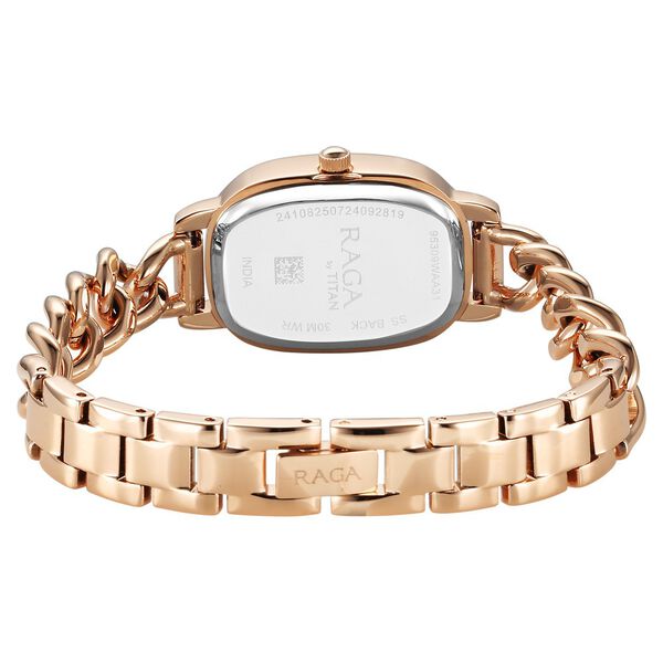 Titan Raga Showstopper Quartz Analog Rose Gold Dial Metal Strap Watch For Women - image number 4