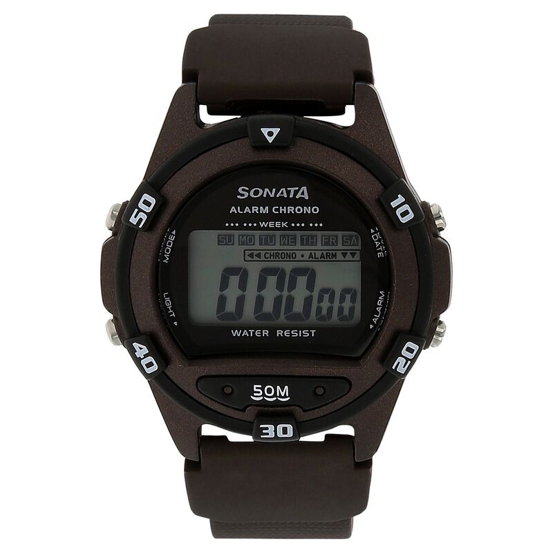 SF Digital Dial Black Plastic Strap Watch for Men