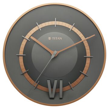 Titan Contemporary Wall Clock with Grey Dial Silent Sweep Technology - 32 cm x 32 cm (Medium)