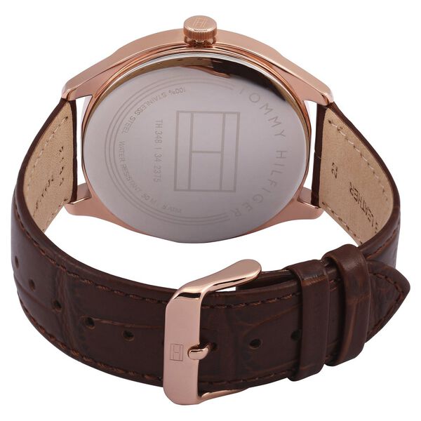 Tommy Hilfiger Quartz Analog with Date Blue Dial Leather Strap Watch for Men - image number 4