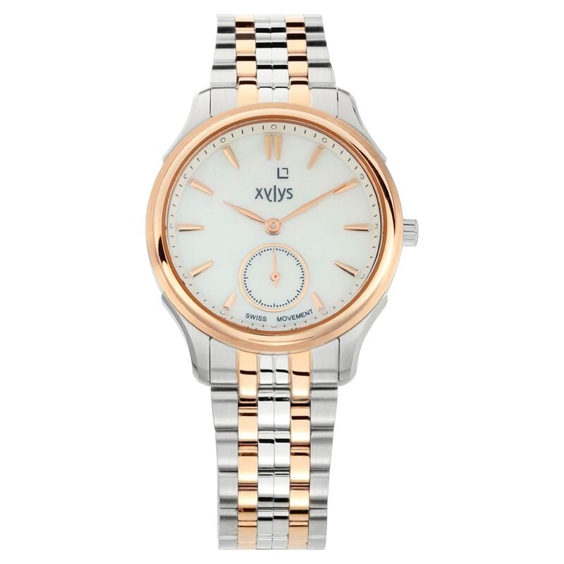 Xylys Quartz Analog Mother of Pearl Dial Stainless Steel Strap Watch for Women - image number 0