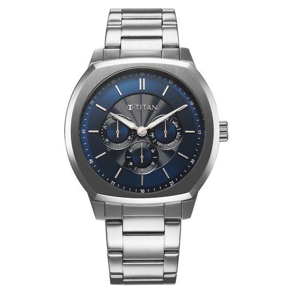 Titan Regalia Arc Analog with Day Date Second Subdial and Blue Dial Stainless Steel Strap Watch for Men - image number 1