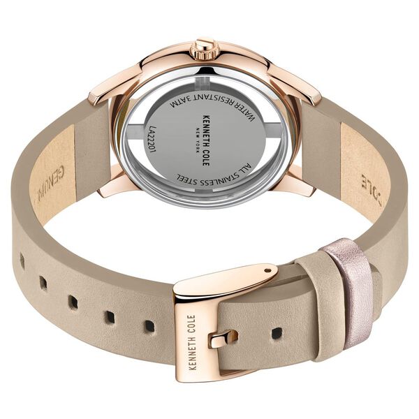 Kenneth Cole Quartz Analog Rose Gold Dial Brown Leather Strap Watch For Women - image number 4
