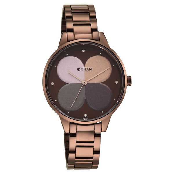 Titan Women's Purple Allure Watch: Floral Mosaic Dial & Sleek Strap - image number 0
