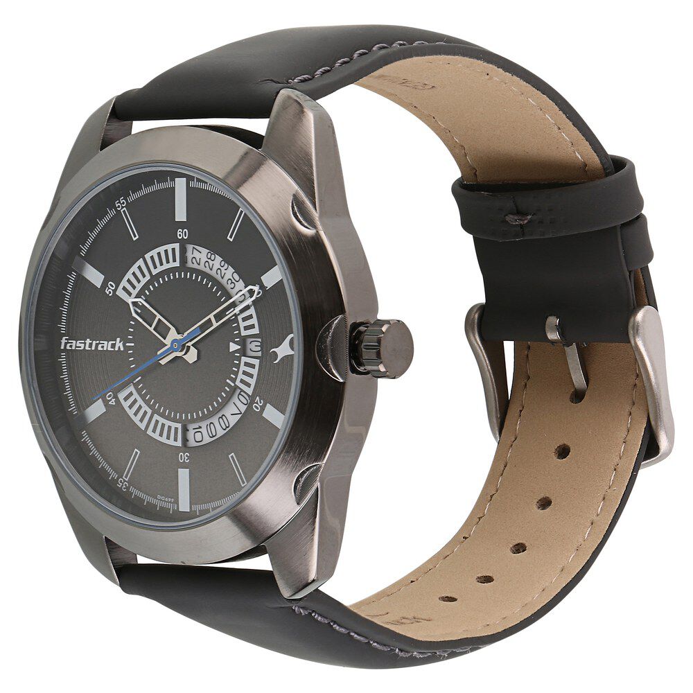 Buy Online Fastrack All Nighters Quartz Analog Black Dial Leather Strap Watch for Guys ns3123ql01 Titan
