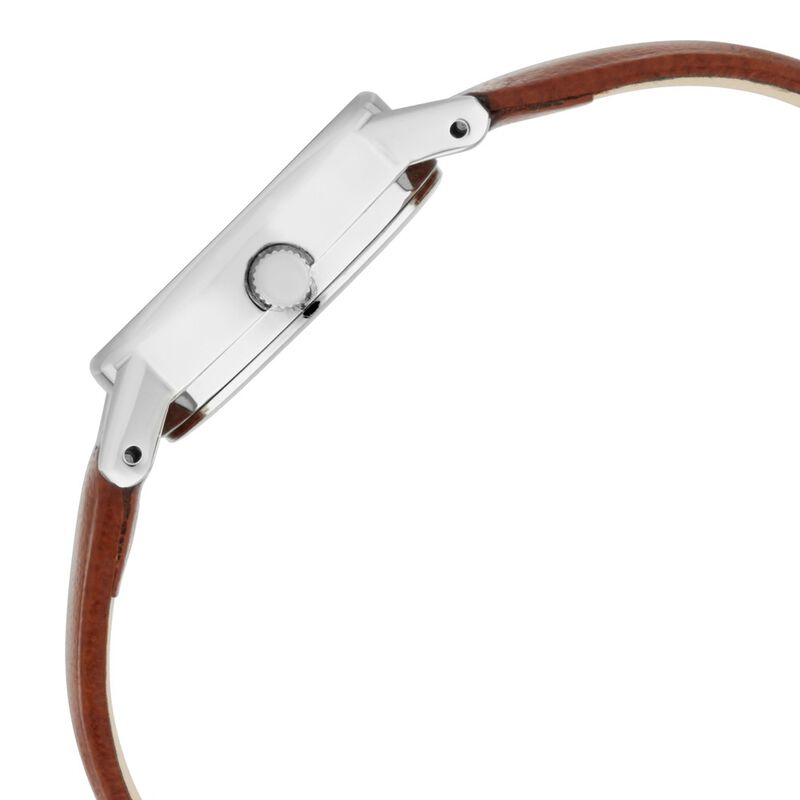 Titan Quartz Analog Silver Dial Leather Strap Watch for Women - image number 3
