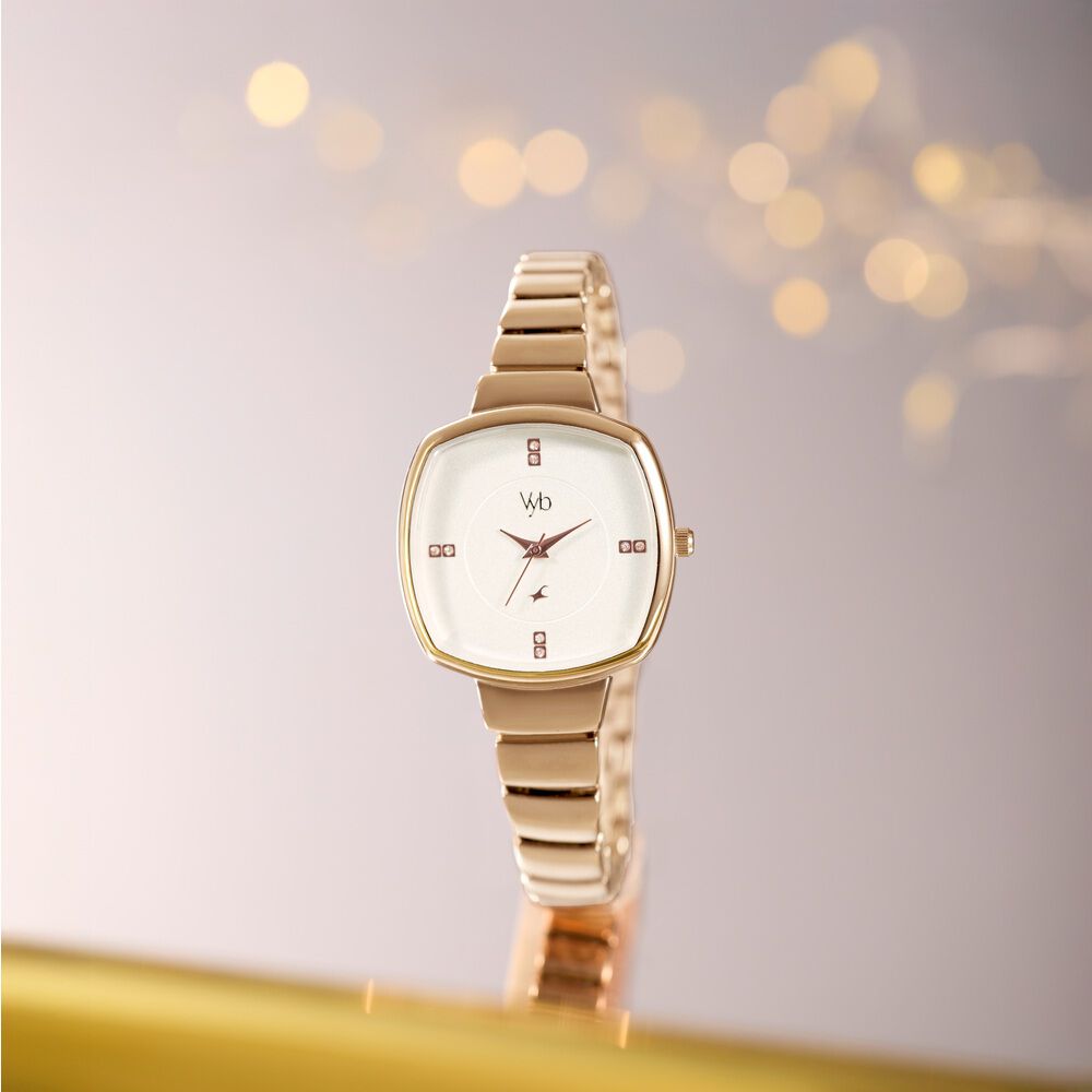 Fastrack Vyb Muse Quartz Analog White Dial Metal Strap Watch For Girls-picture-26