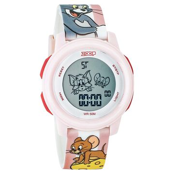 Zoop Tom & Jerry Digital Watch with Pink Case and Pink Multi Color Strap for Girls Kids, from House of Titan