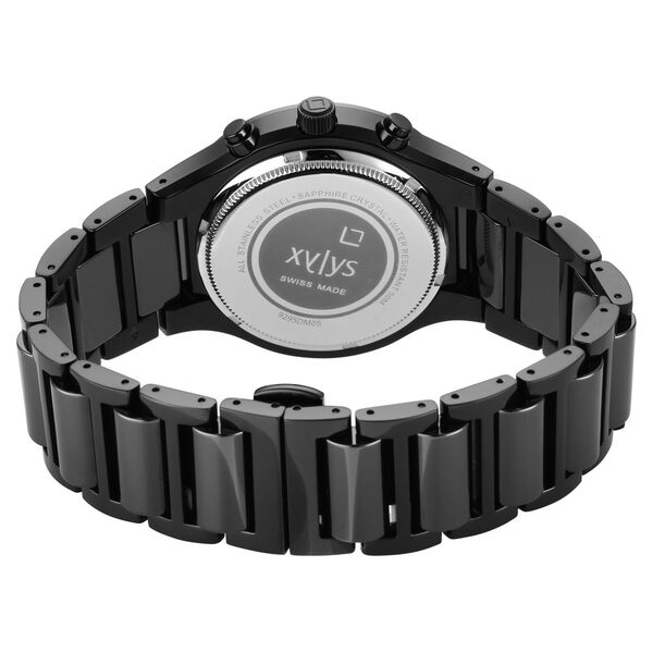 Xylys Swiss Chronograph Stainless Steel And Ceramic Strap Black Dial Watch For Men - image number 4