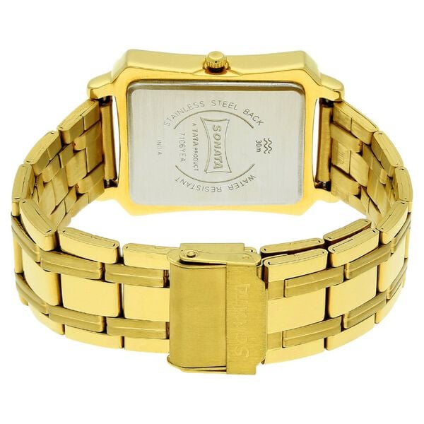 Sonata Quartz Analog Champagne Dial Stainless Steel Strap Watch for Men - image number 3