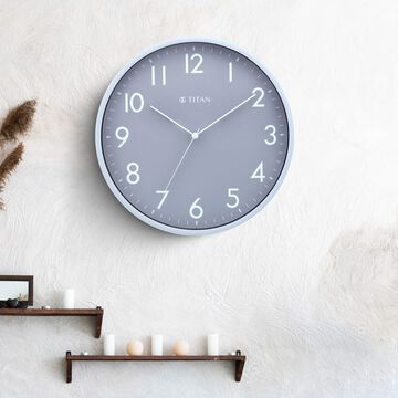 Titan Silent Sophistication: Grey Clock with Striking Contrast