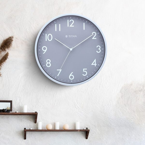Titan Silent Sophistication: Grey Clock with Striking Contrast - image number 0