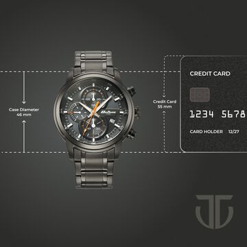 Titan Octane Primal Quartz Chronograph Grey Dial Grey Stainless Steel Strap Watch For Men