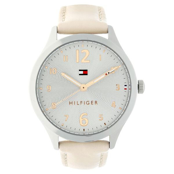Tommy Hilfiger Quartz Analog Silver Dial Leather Strap Watch for Women - image number 0