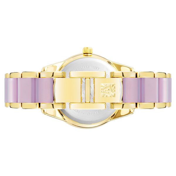 Anne Klein Quartz Analog Purple Dial Pink Plastic Strap Watch For Women - image number 2