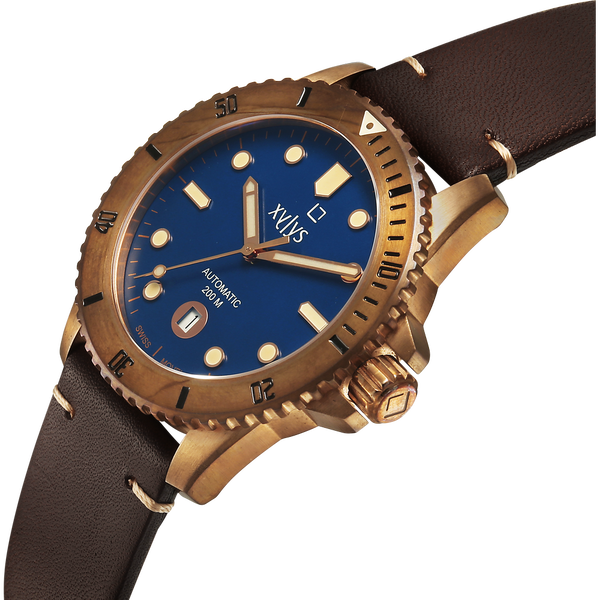 Xylys Mariana Swiss Analog with Date Blue Dial Geniune Leather Strap Watch For Men - image number 4