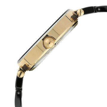 Anne Klein Quartz Analog Black Dial Black Ceramic Strap Watch For Women