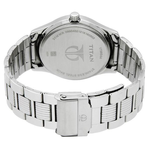 Titan Quartz Analog Black Dial Stainless Steel Strap Watch for Men - image number 3