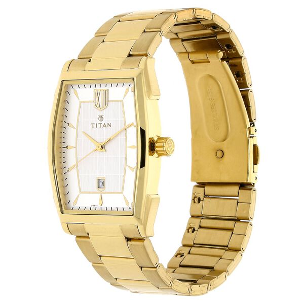 Titan Regal Crest White Dial Analog with Date Stainless Steel Strap Watch for Men - image number 1