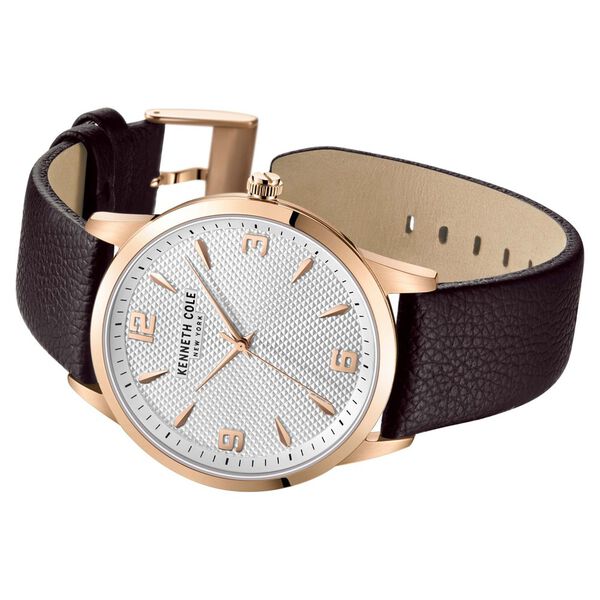 Kenneth Cole Quartz Analog Silver Dial Leather Strap Watch for Men - image number 2