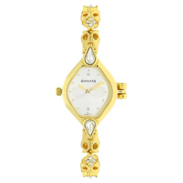 Sonata Quartz Analog Silver Dial Metal Strap Watch for Women - image number 0