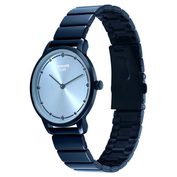 Sonata Sleek Women Ice Blue Dial Ultra-Slim Navy Bracelet Watch - image number 1