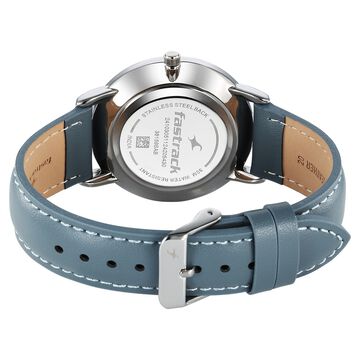 Fastrack Stunners X Quartz Analog Silver Dial Leather Strap Watch For Guys